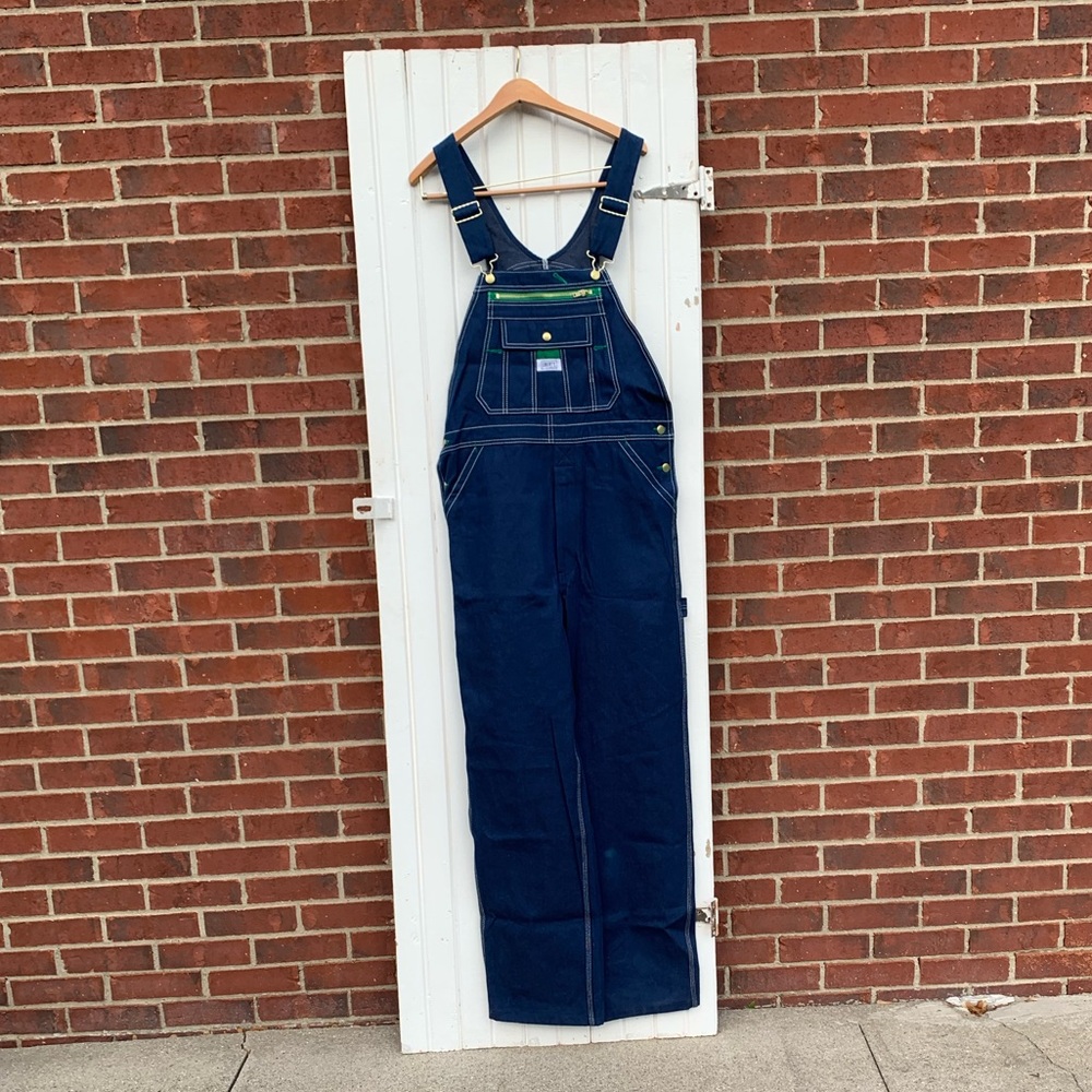 Liberty Rigid Raw Indigo Denim Overalls Bibs